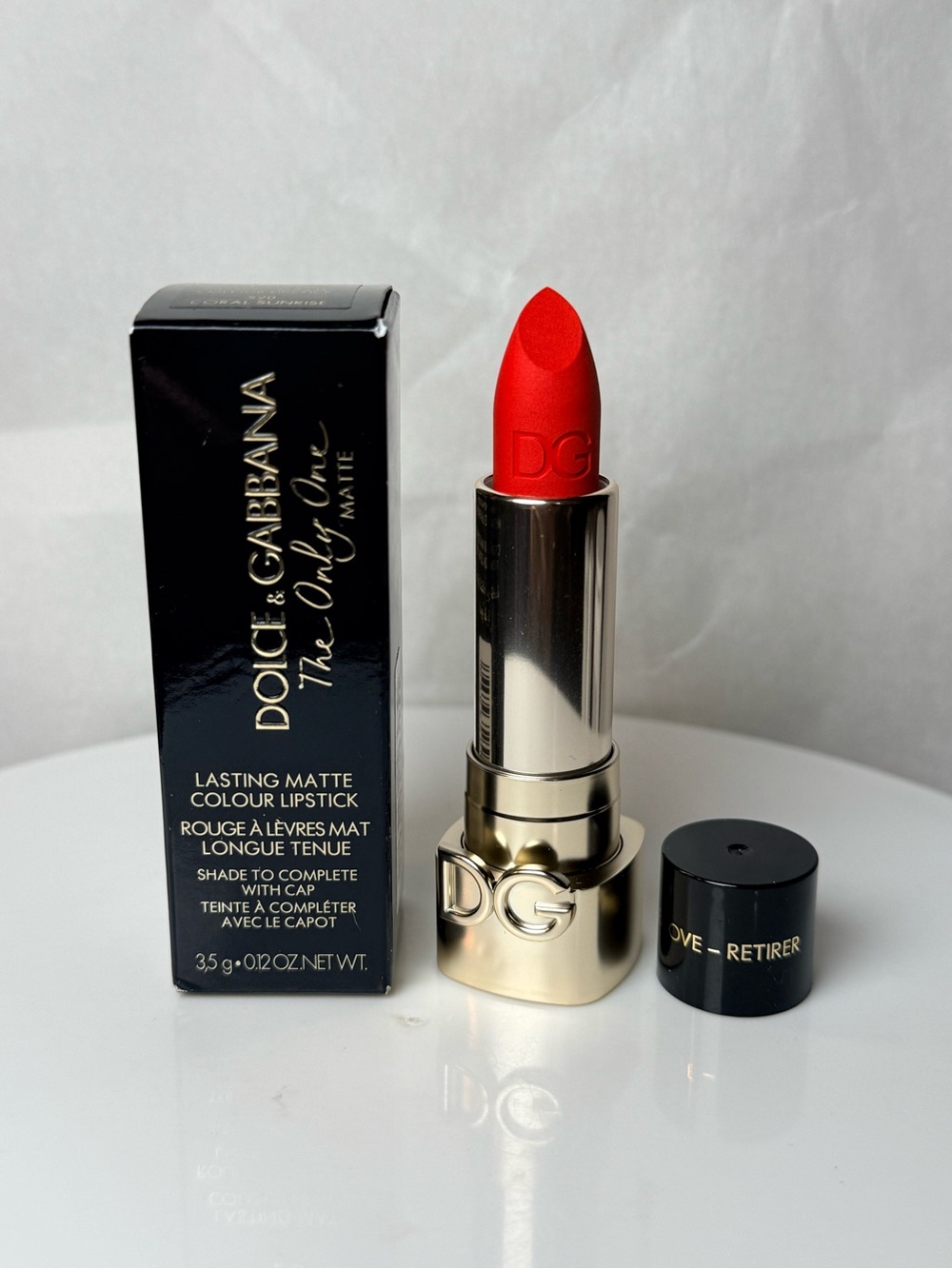 Dolce & Gabbana The Only One Matte Lipstick 520 Coral Sunrise retail $48